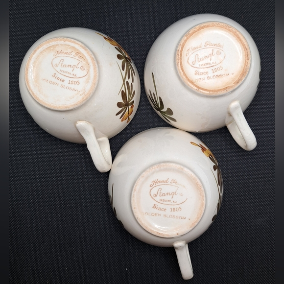 Vintage Stangl Golden Blossom 3 Tea / Coffee Cups - Picture 5 of 6